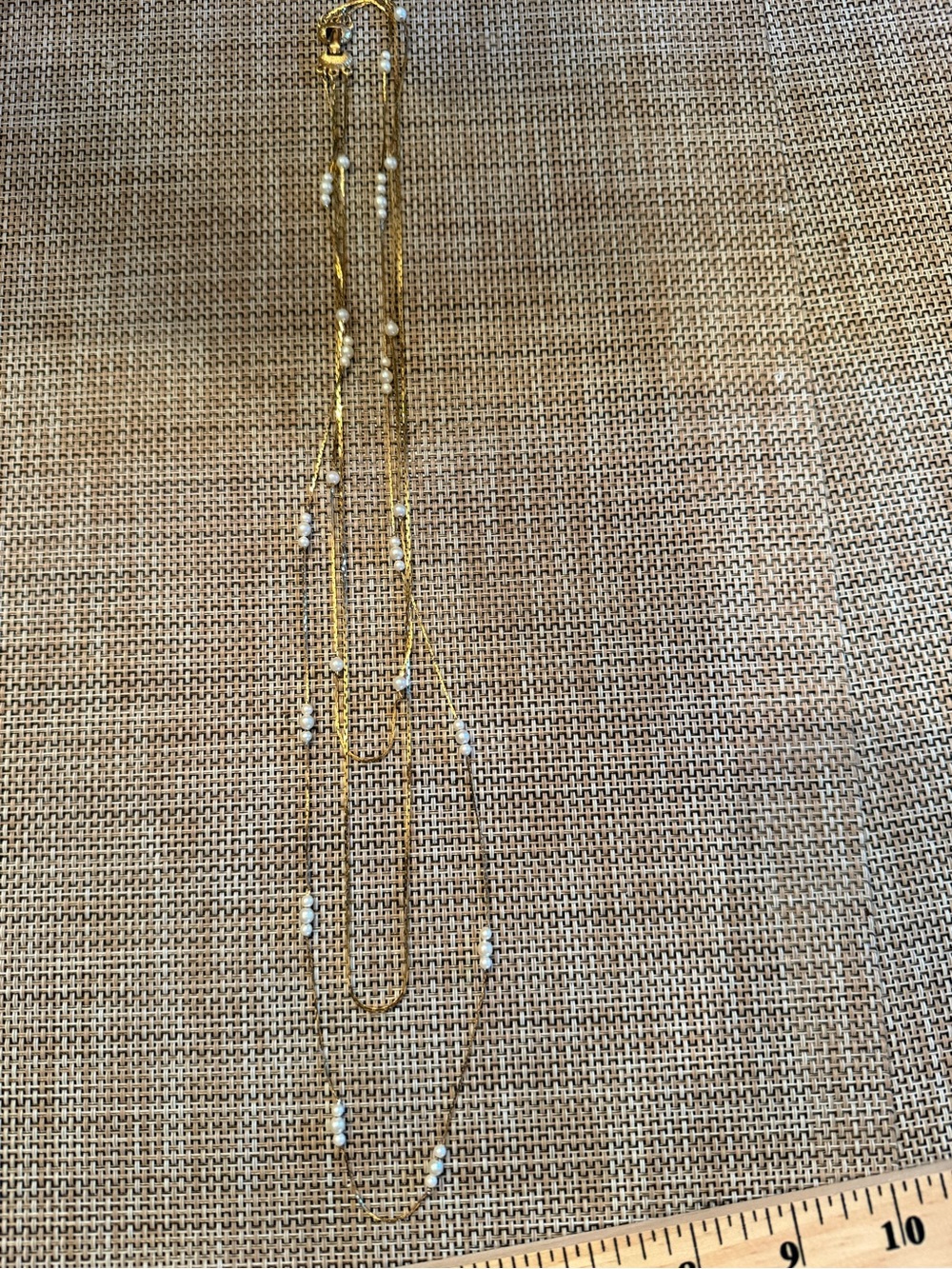 Napier Gold-Tone Multi-Strand Necklace with White Pearl Stations